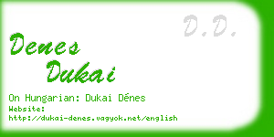 denes dukai business card