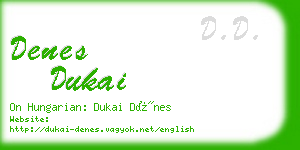 denes dukai business card